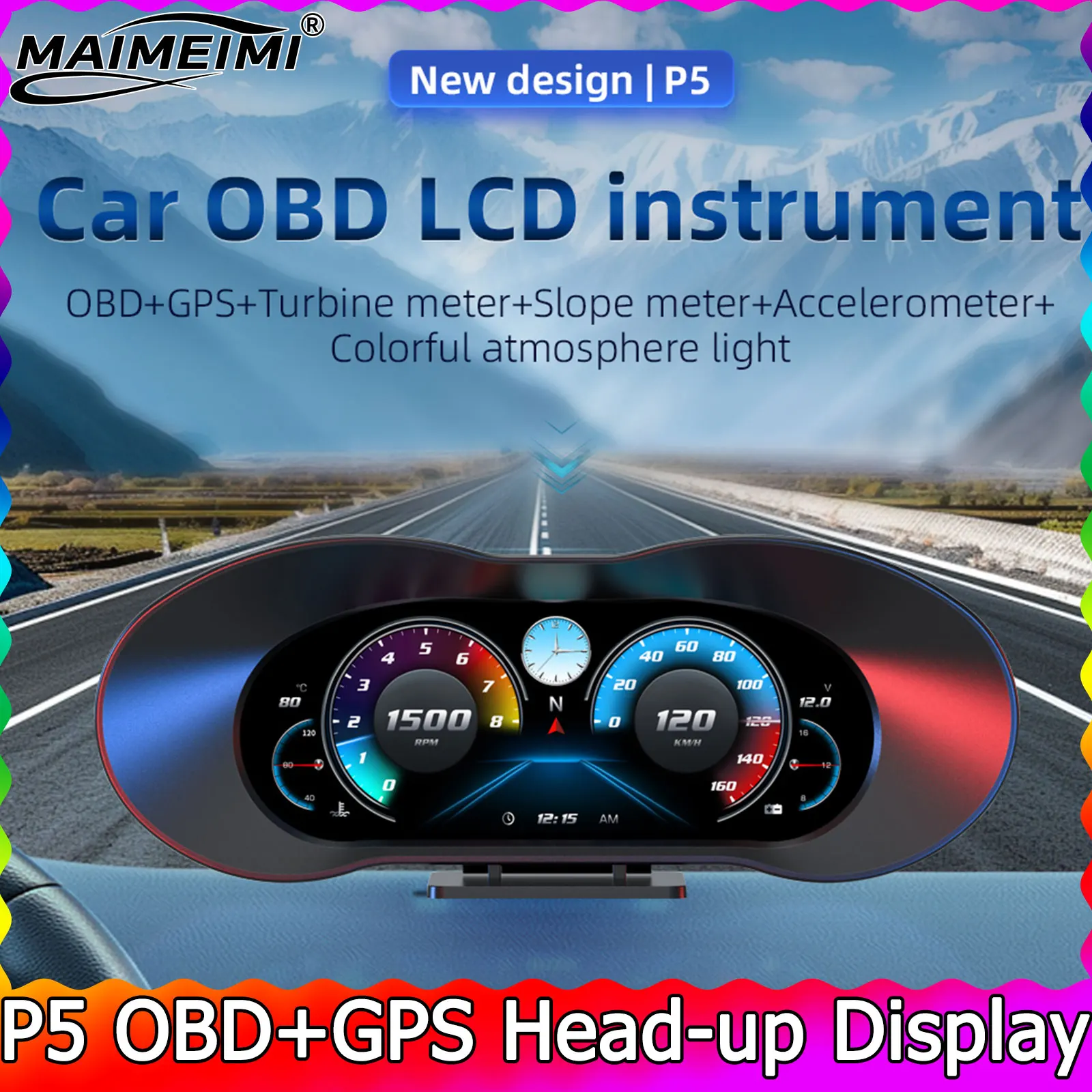 Car Hud Gps OBD2 P5… - image