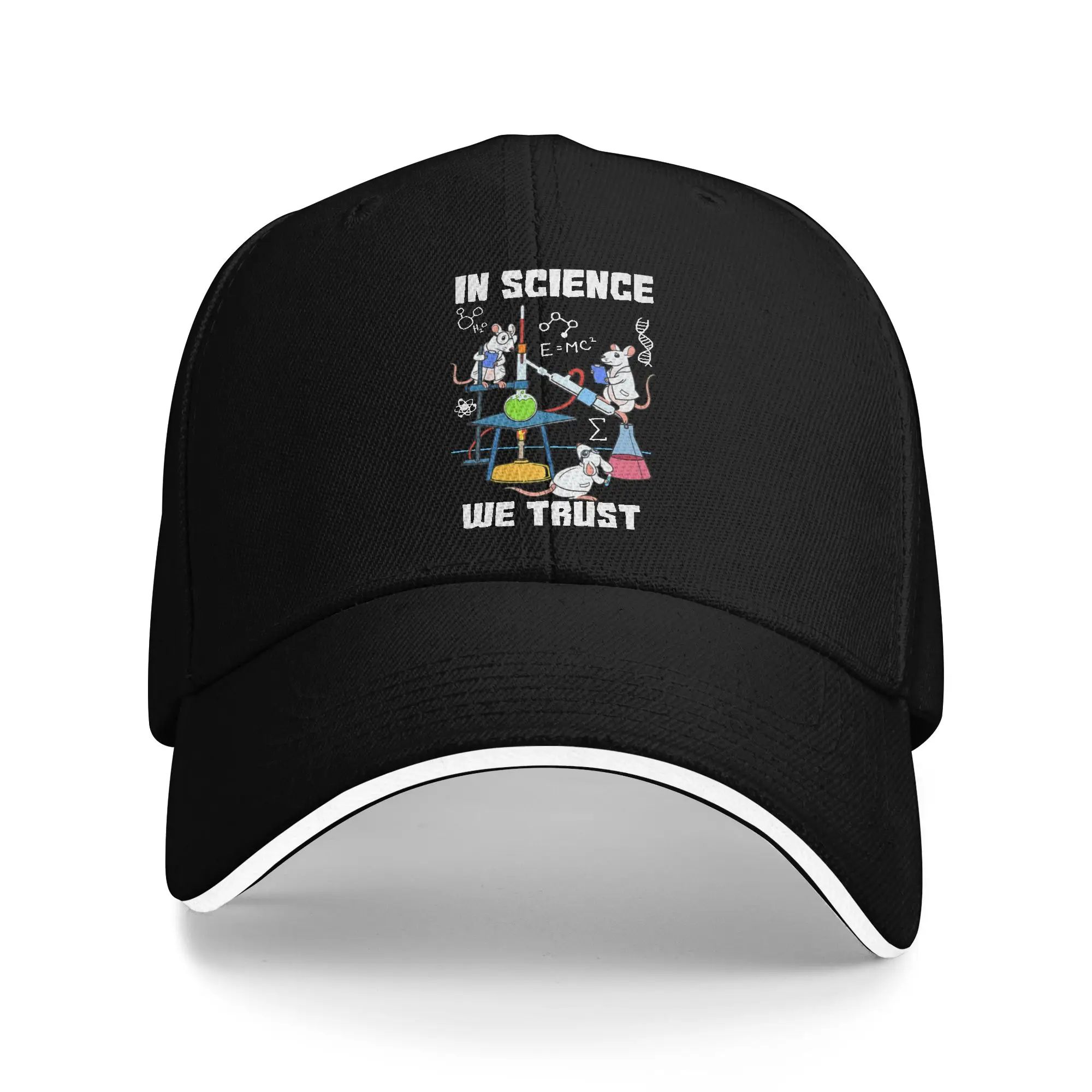 In Science We Trust Science Pun Baseball Cap Fishing High Quality Hip Hop Hats Unisex-Teens y2k Retro Custom Logo Snapback Cap