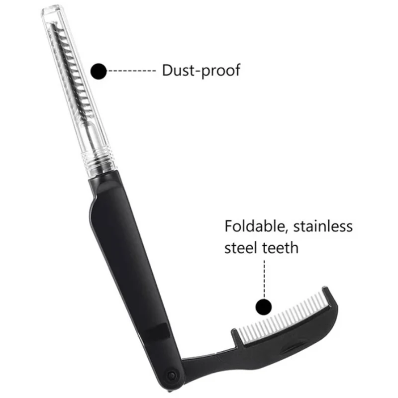 [MP]더블 헤드 속눈썹 눈썹 빗 마스카라 브러쉬 스테인리스 스틸 이중 목적 속눈썹 완드 메이크업 도구