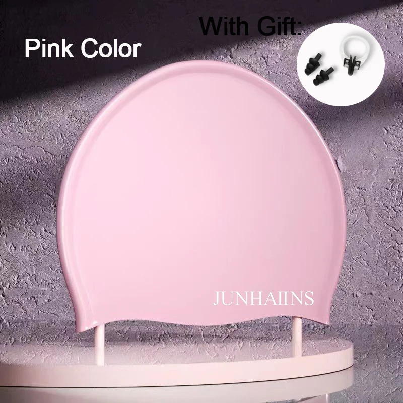 Pure Colour Swimming Cap Adult, Silicone, Waterproof, Swim Elastic Protection, Swimming Equipment,수영,수영모자,수모,swimming accessory
