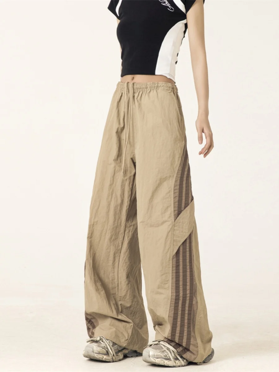 Street Sle Spor pantalons décontractés hommes femmes à la mode Hip Hop danse Qui sec jambe droite jambe large pantalon Long