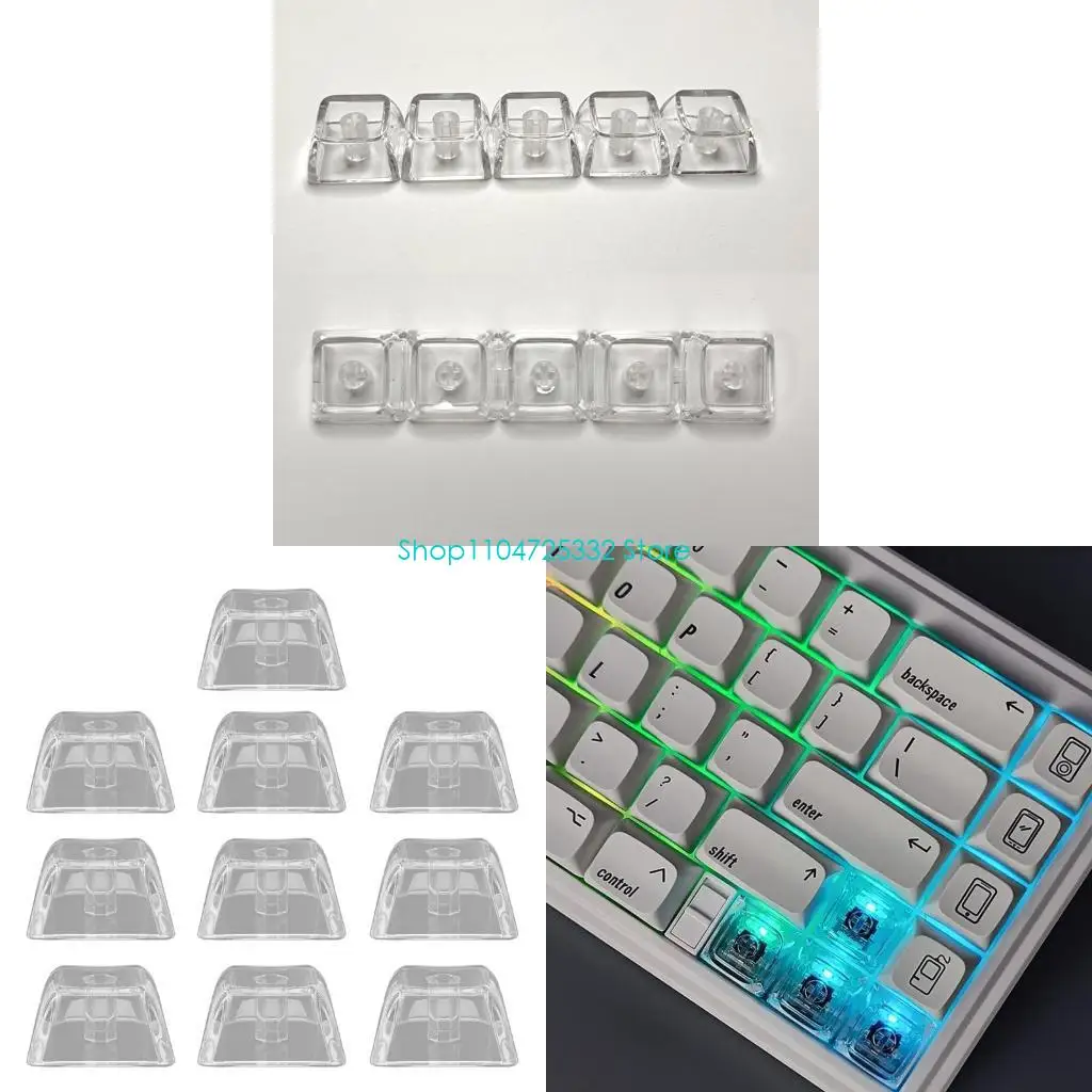 

P5EA 5/10PCS Clear Backlit Keycaps For Mechanical Keyboard 1U XDA Height Customizable Keyboards Keycaps With Comfort Touch