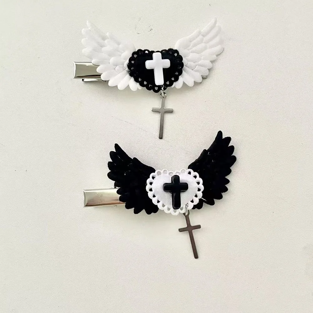 여성용 수제 악마 날개 헤어 클립, Y2K 소녀 하라주쿠 고딕 하위 문화 액세서리, 펑크 헤어 클립 핀 머리핀 바렛