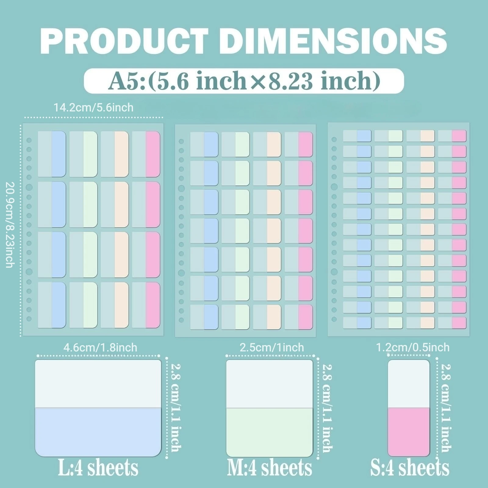 PET Soft Colors Notes Flags Tabs, Transparent Writable Page Markers, Office & School Study Supplies