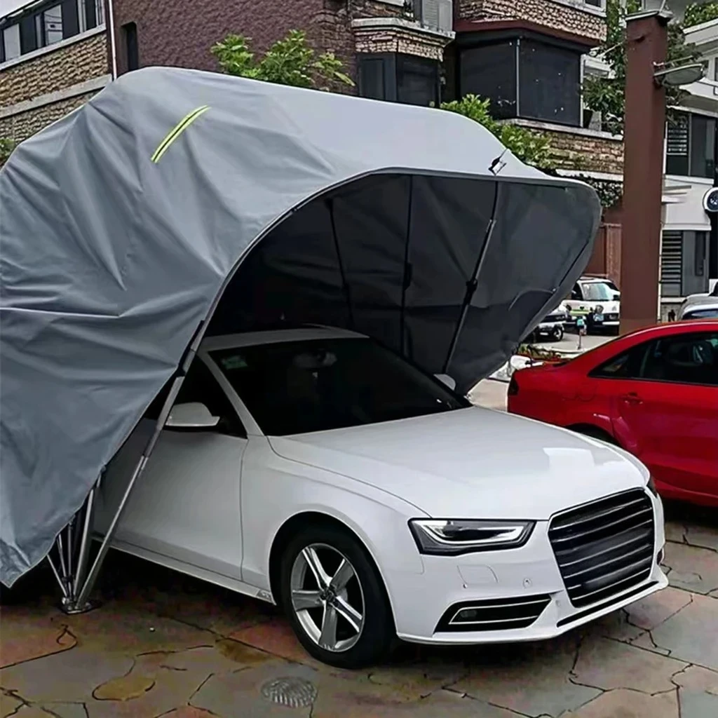 Hot Modern Style Metal Car Cover Tent Stainless Steel Folding Garage Shed PVC Coated Frame Pressure for Car Parking Outdoor Use