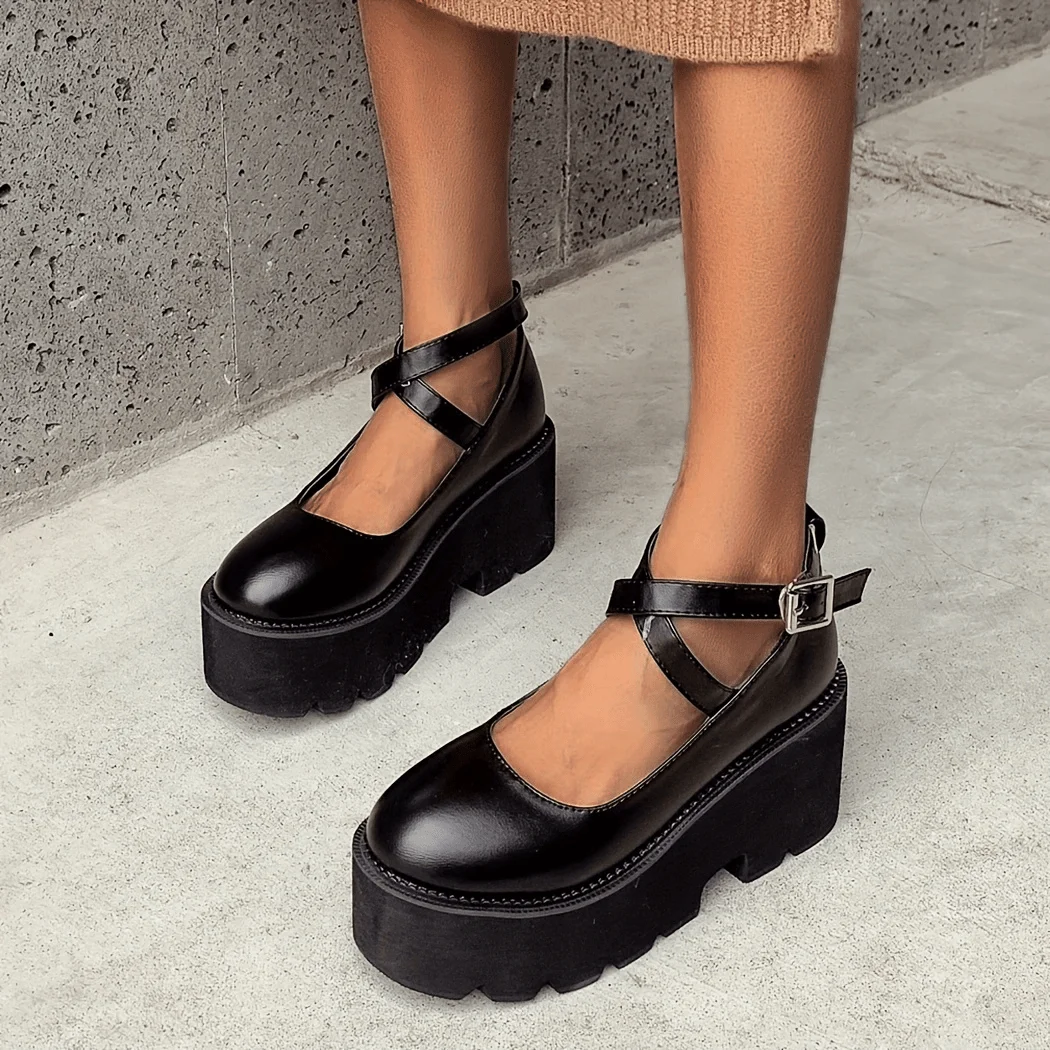 

Туфли для студенток Gdgydh в стиле Лолита, на платформе, с ремешком на щиколотке, женские туфли-лодочки для косплея, Мэри Джейн