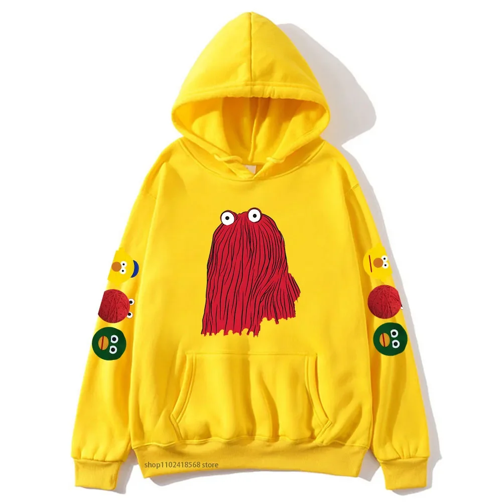 Kırmızı adam Hoodies karikatür bana sarılmak yok Im korkmuş kazak kadınlar için kış Streetwear dera üst erkek Streetwear Y2k giysileri erkek giyim