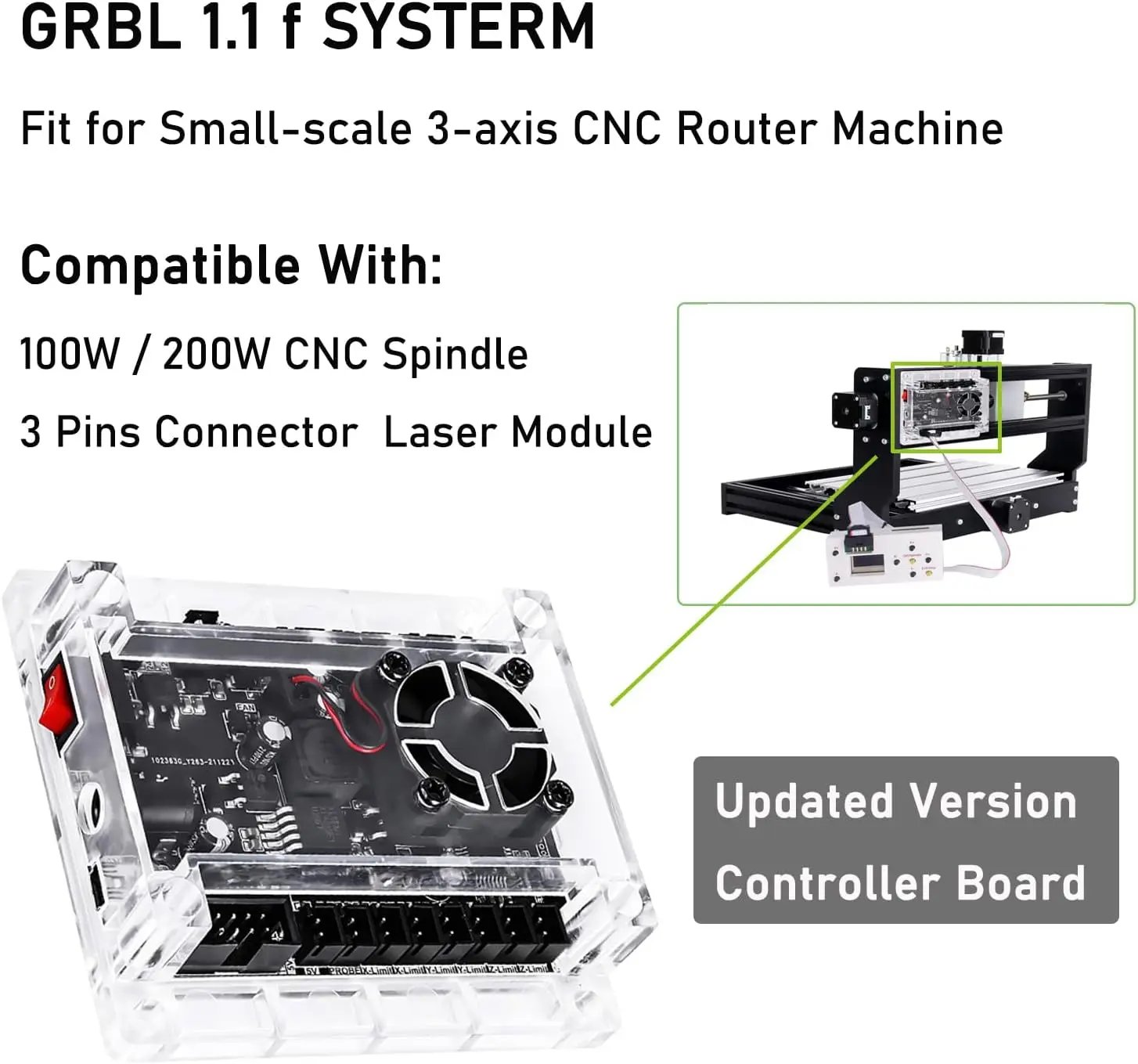 CNC 3018 Pro Laser Engraver Woodworking 3 Axis CNC Engraving Machine Control Board GRBL 1.1f USB Port