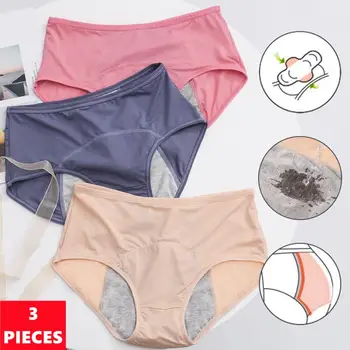 3 ชิ้น/เซ็ต L-8XL Antibiotic สรีรวิทยากางเกงประจําเดือนกางเกง LeakProof ชุดชั้นในสตรี Breathable ตาข่ายมีประจําเดือนกางเกง