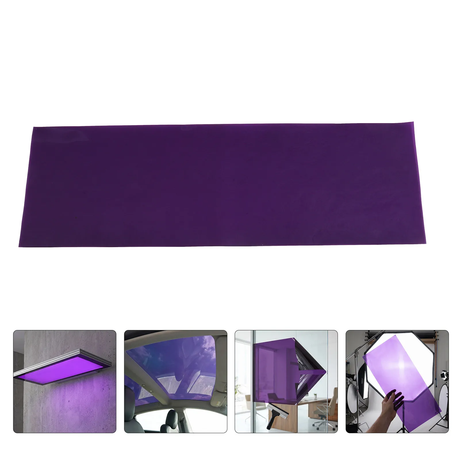 Removable Transparent Window Film Pet 39x11.8 Inch for Office Partition Sliding Doors Decorative Color Correction Gel Light