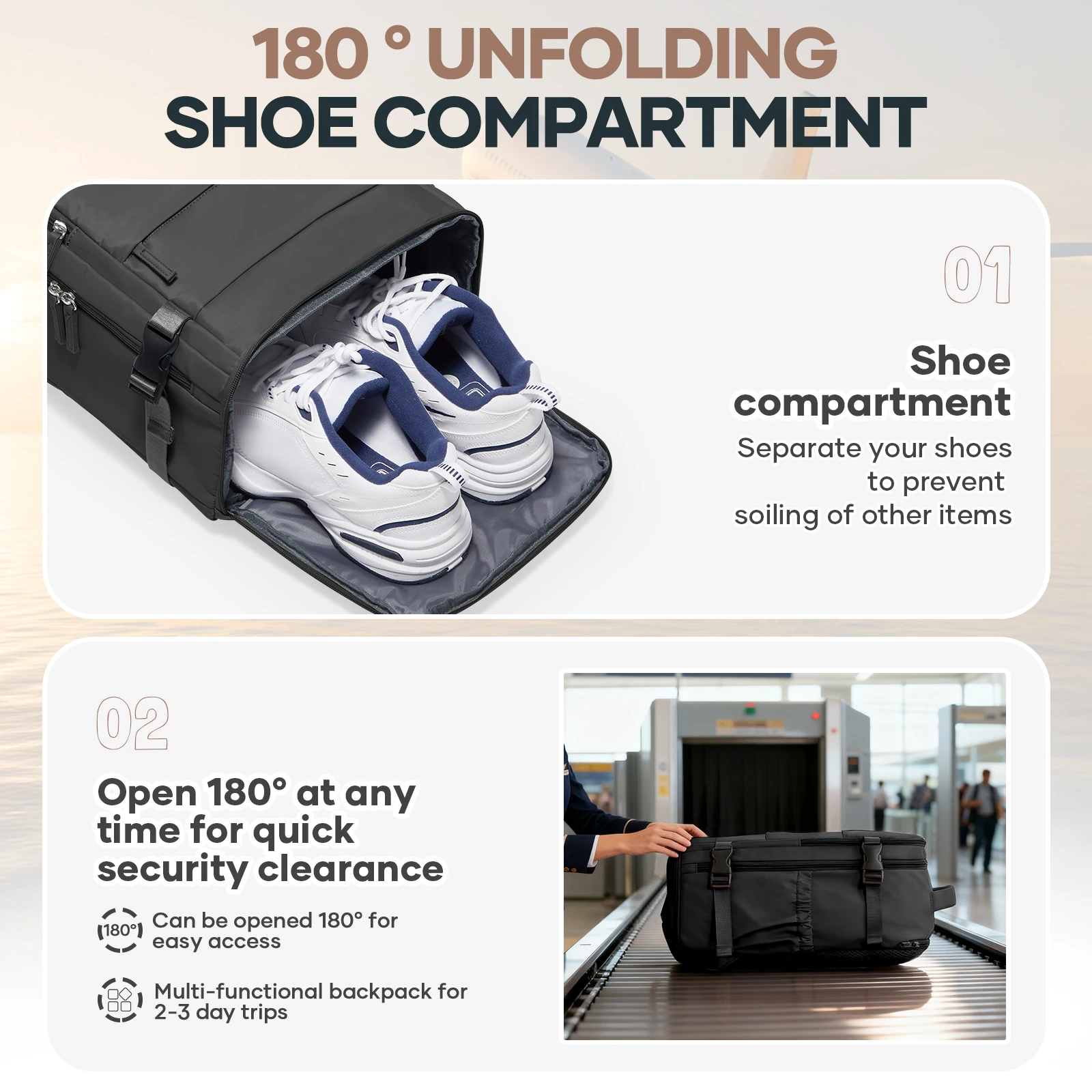 حقيبة ظهر Ryanair 40x30x20 للسفر لمسافات قصيرة حقيبة كمبيوتر محمول للأعمال WizAir حقيبة الأمتعة المقصورة، حقيبة ظهر ترفيهية للرجال والنساء