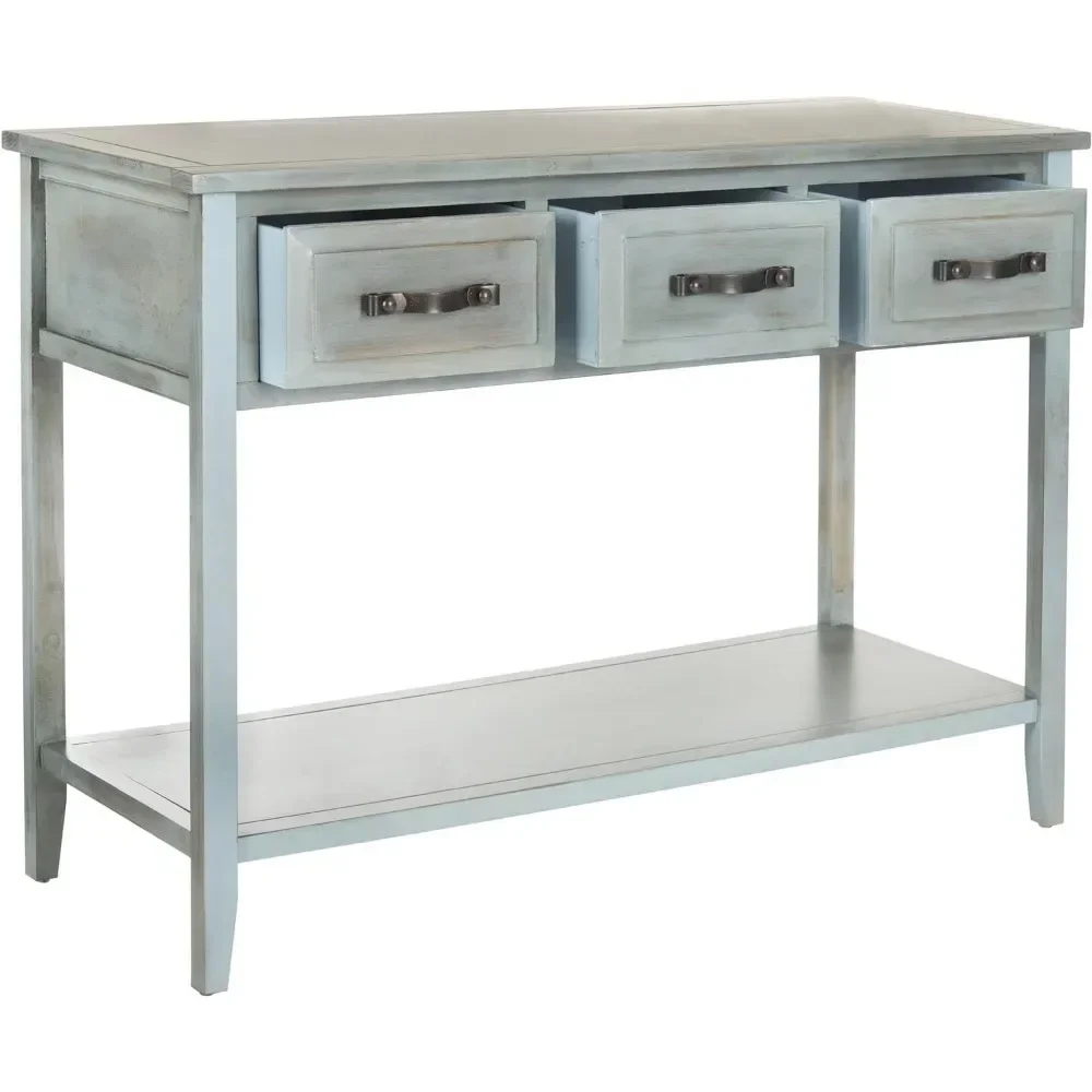 

For Home Collection Blue 3-Drawer Bottom Shelf Console Table