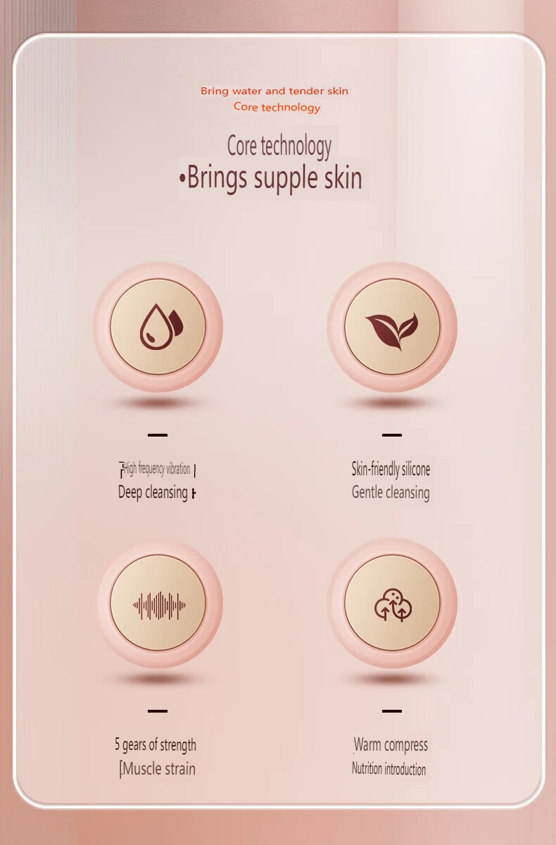 Electric Facial Cleansing and Beauty Device, 42℃ Hot Compress, Vibration  Massage, Clean Pores Face Care ML-024