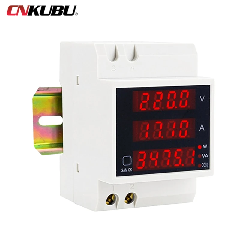 D52-2048 AC Voltmeter Ammeter Active Power Meter Power Factor Detector 220V Digital Air Switch Practical and Convenient