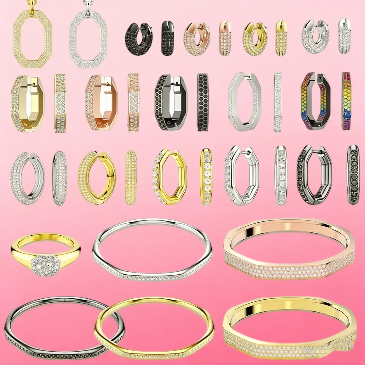 

Original 2026 Fine Jewelry Set Geometric Earrings for Women Charms Necklace Bracelet Earrings Romantic Jewelry Gift
