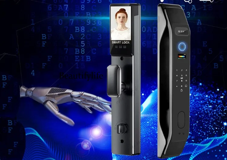 Smart, fingerprint lock, electronic password, swipe card, remote unlocking monitoring, intercom home, door lock