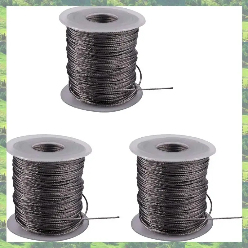 

A59Z-3X Hoisting Lifting 7X7 1Mm Dia Stainless Steel Flexible Wire Rope 177Ft