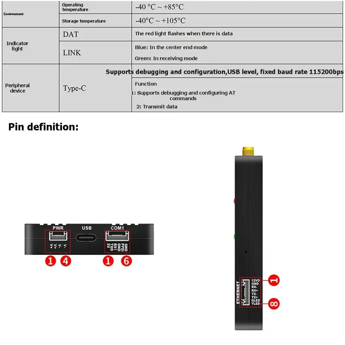 wilwill BG-231 for LoRa Spread Spectrum Module Point-to-Multi 433 Wireless Two-Way Data Transmission Radio