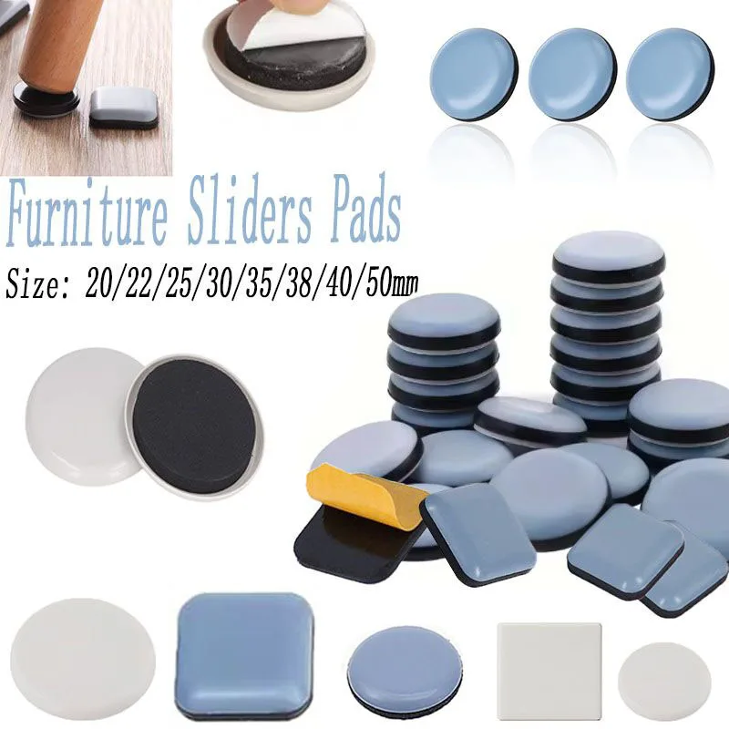 24/16/8/4pcs Self-Adhesive Furniture Sliders Pads, Thick Chair Leg Floor Protectors, Anti Scratch Carpet Gliders for Chair Table