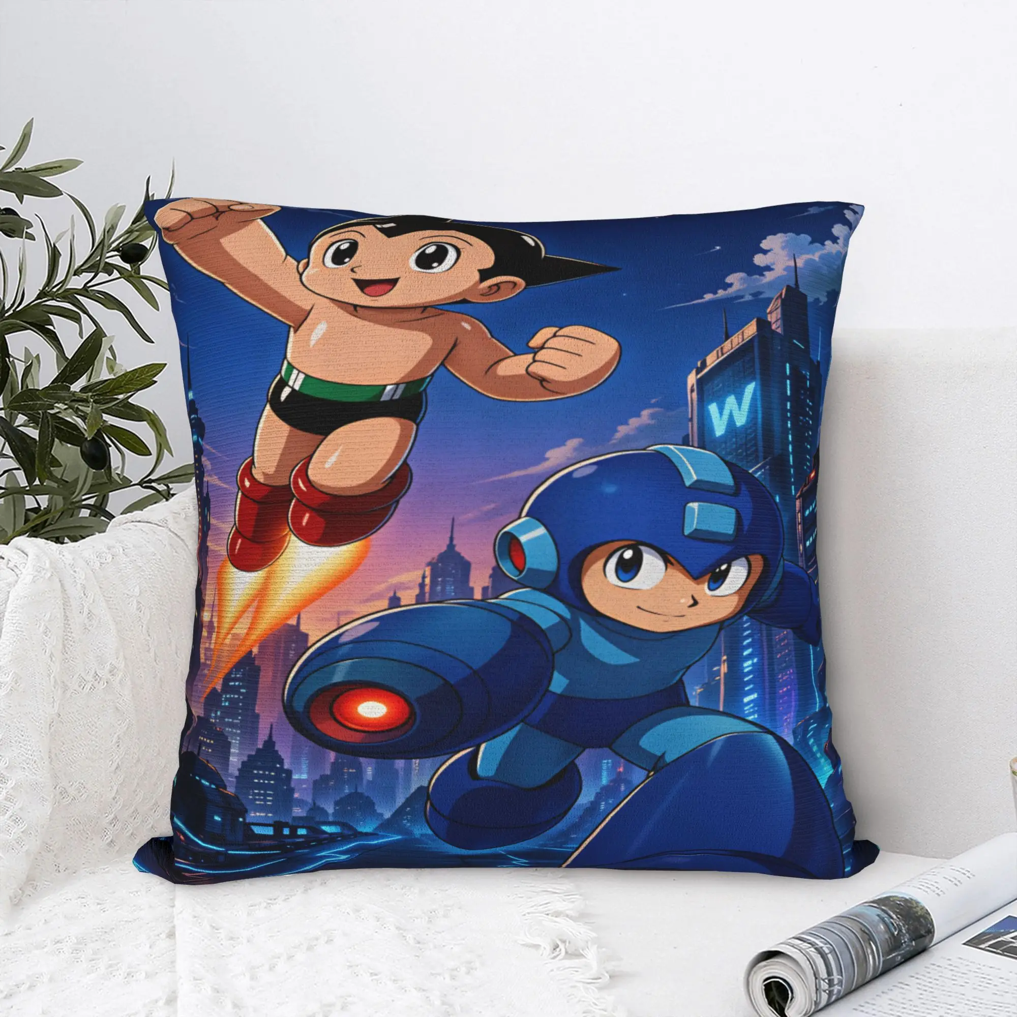 Astro Cartoon Boy Pillowcases  Fashion Pillow Case For Sofa Bedroom Home Decor Soft Pillow Cover