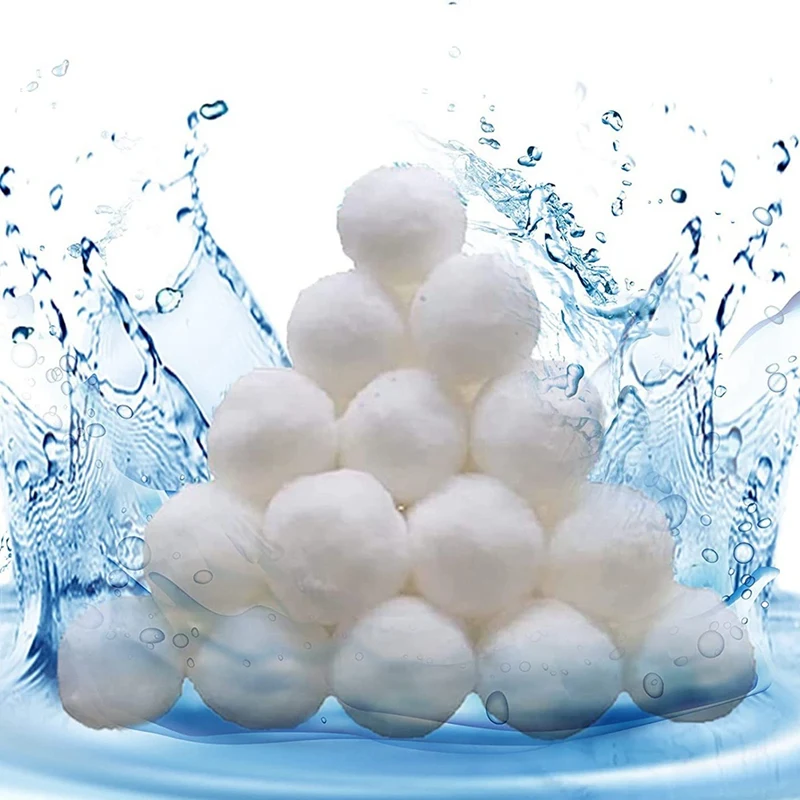 1.5 Lbs Pool Filter Balls, Pool Filter Media Fiber Ball For Swimming Pool Bath Center Bathtubs Easy Install Easy To Use