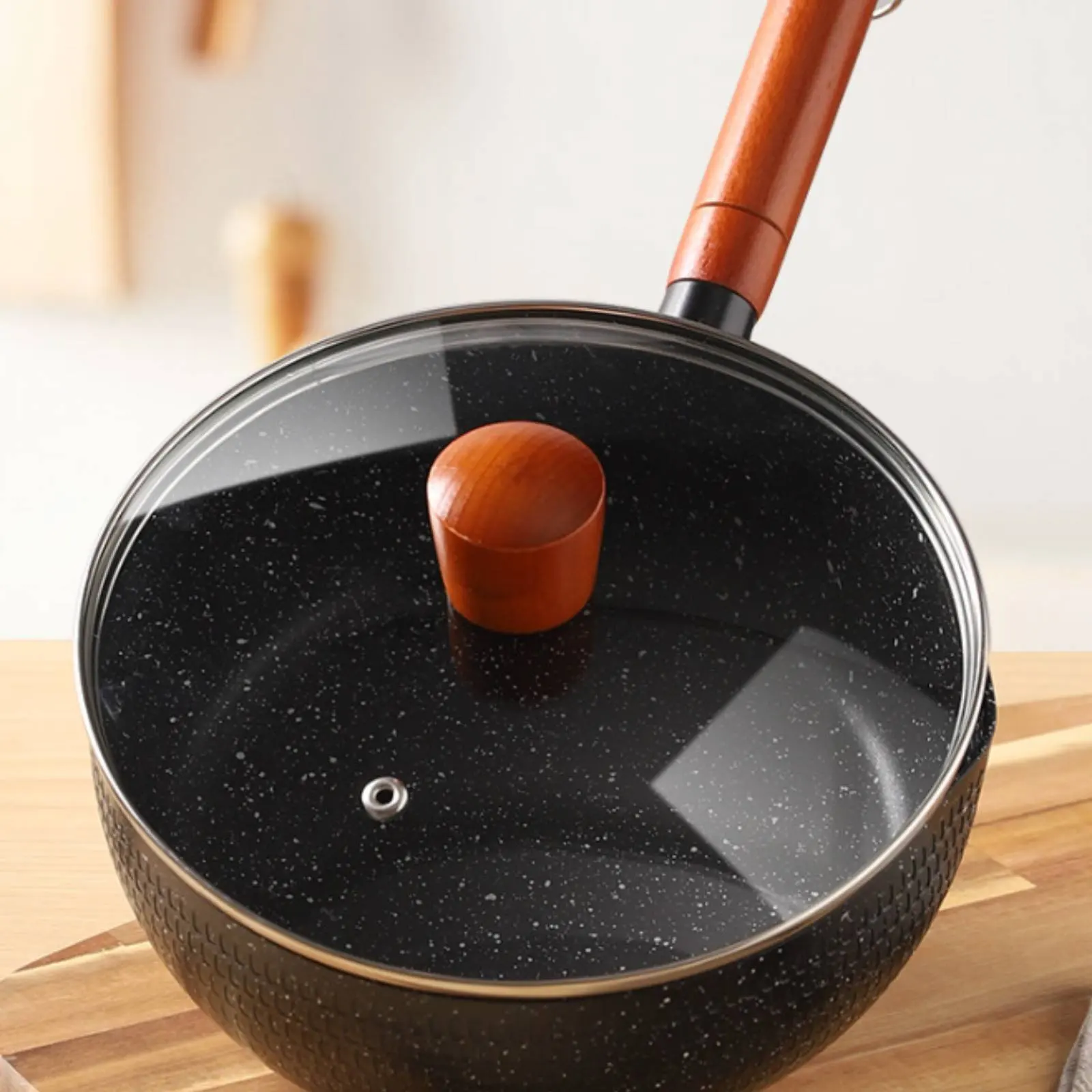 Japanese Yukihira Pan Maifan Stone Coating Non-Stick Milk Pan Saucepan Multi-Functional Cookware Easy to Clean for Dorm Room - view 3