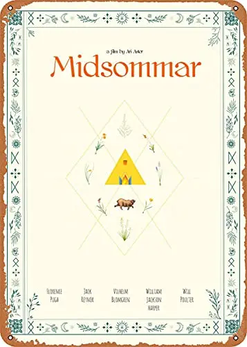 Midsommar Poster Vintage Look Metal Sign Patent Art Prints Retro Gift 8x12 Inch