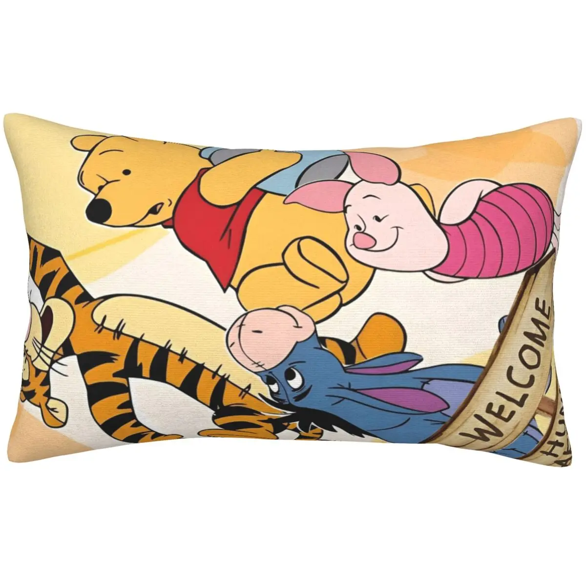 Winnie The Pooh Sarung Bantal Tempat Tidur untuk Anak Dewasa Dapat Dibalik untuk Anak Perempuan Laki-laki Perlengkapan Tempat Tidur Super Lembut Sarung Bantal Lempar Sarung Bantal