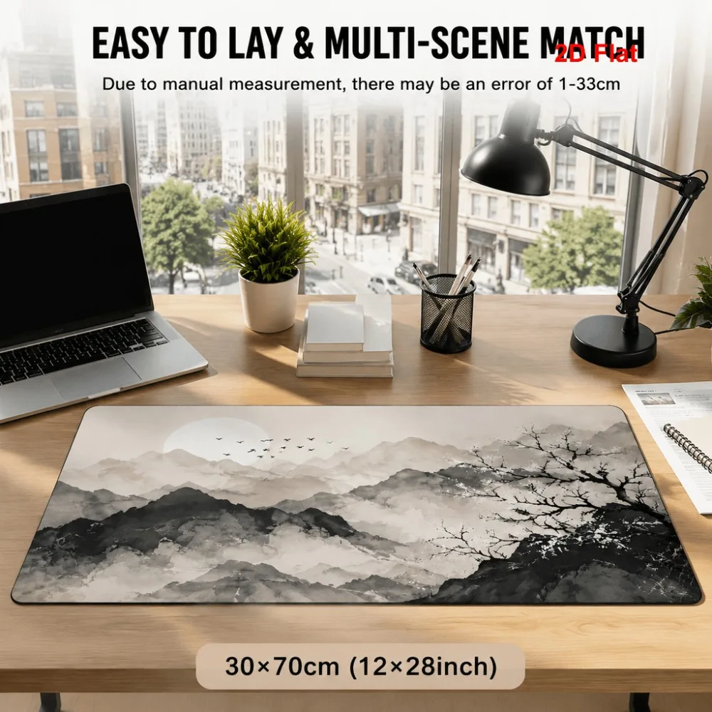 Simple ink-wash landscape printed diatomaceous earth table mat suitable for office workers tapis de souris desk accessories