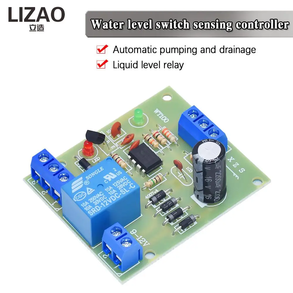 Water Level Controller Switch Liquid Level Sensor Module Automatically Pumping Drainage Protection Controlling Circuit Board