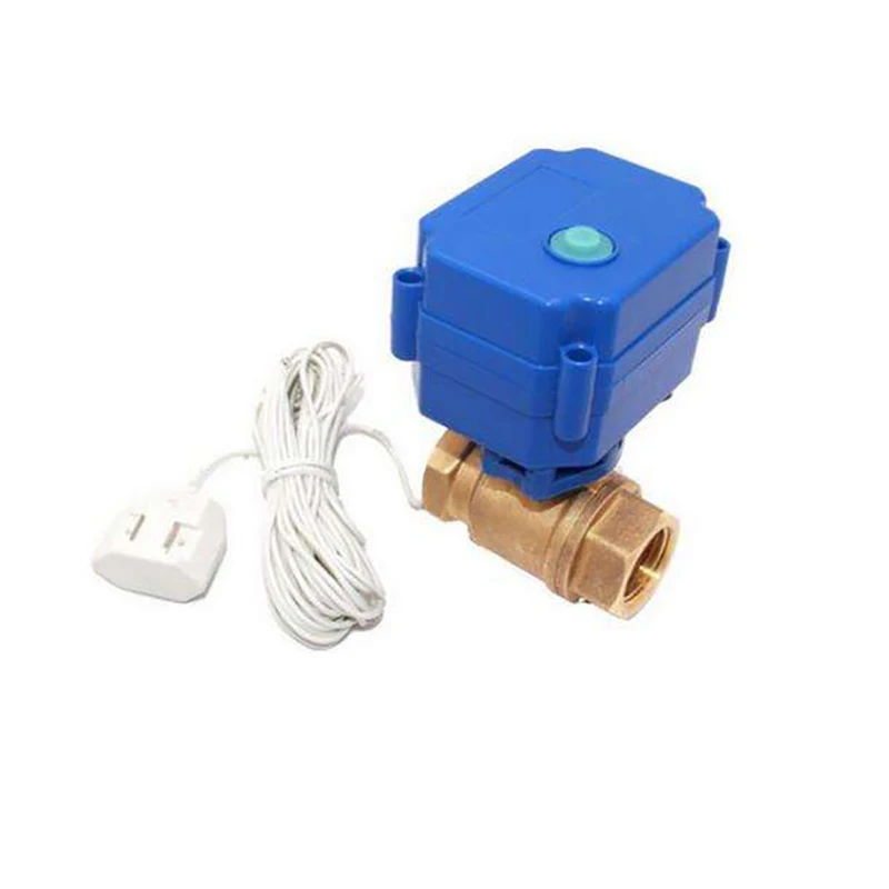 Electric Ball Valve with Water Leakage Detection Sensor Overflow Security Water Lakage Automatic Alarm Shut-off Motorized Valves