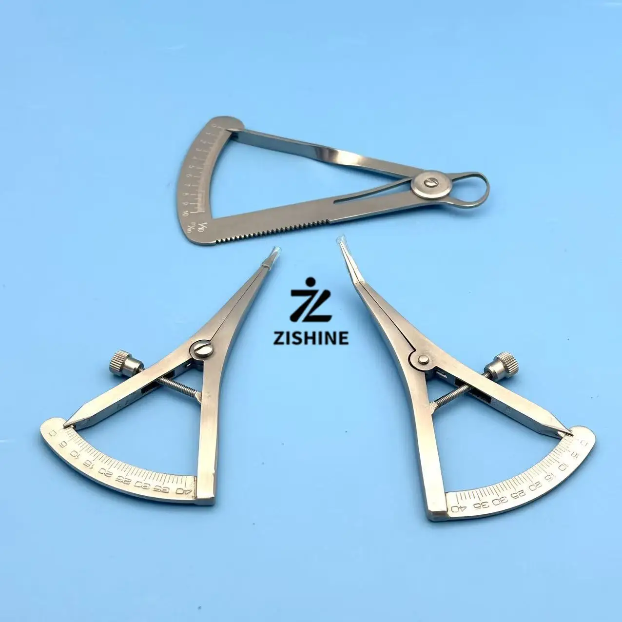 Dental Implant Caliper: Stainless Steel Caliper for Measuring Alveolar Ridge Thickness (Straight/Angled Tips)