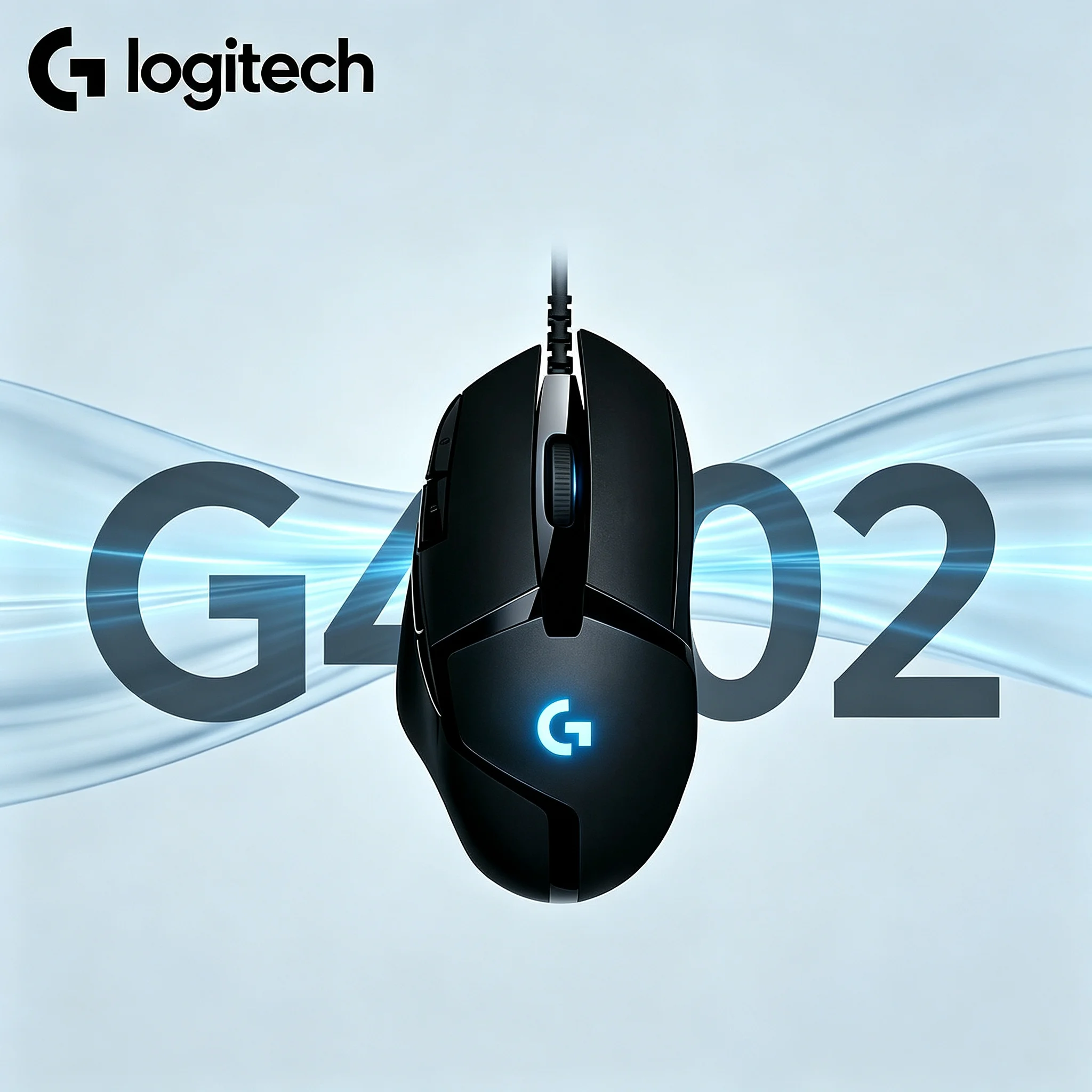 Logitech G402 Wired Gaming Mouse Anti‑Slip Ergonomic Shell RGB G‑Logo Light High‑Precision Sensor for Computer Gamer