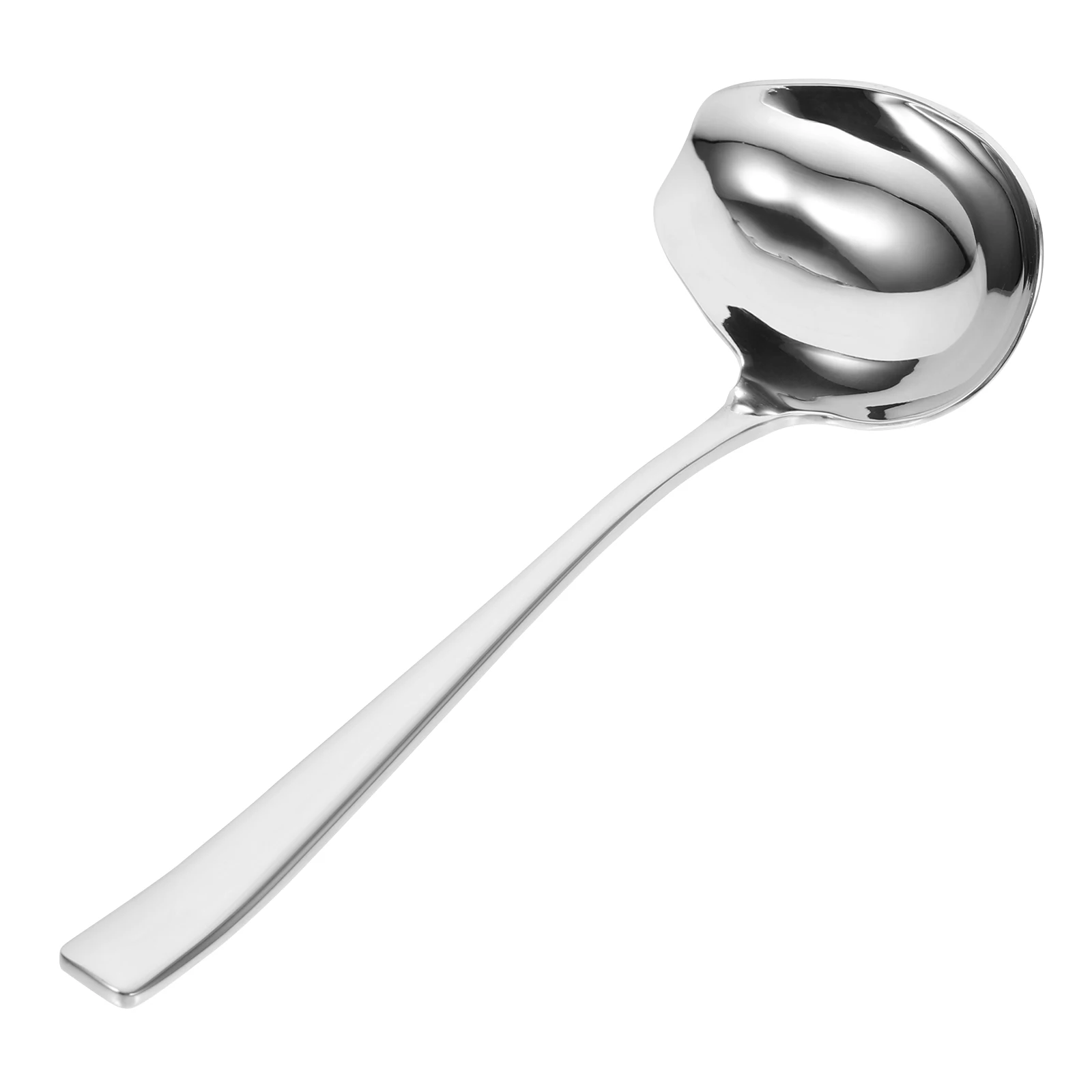 

Stainless Steel Soup Spoon Gravy Ladle Cooking Oil Sauce Spoon Wear Resistant Easy Clean Non-Deforming Smooth Unique