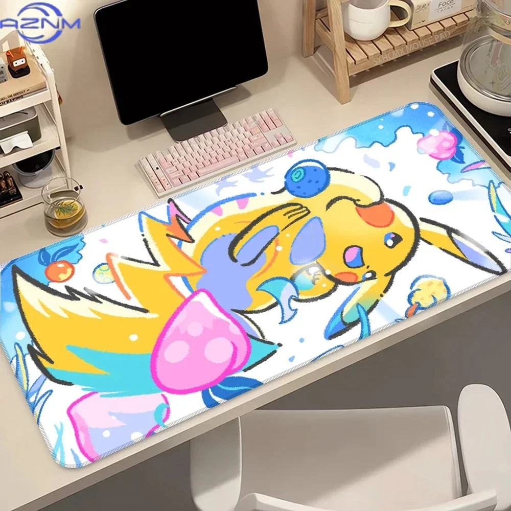 Pikachu Lightning Burst Anime Rubber Mouse Pad Non Slip Gaming Desk Mat for Laptop PC Desktop Decor