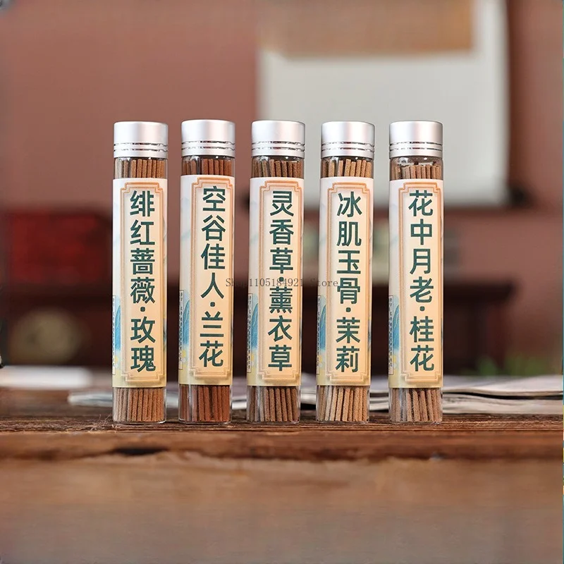 15g Chinese Style Natural Floral Fragrance Incense Stick Rose Osmanthus Orchid Jasmine Temple Worship Promote Sleep Joss Stick