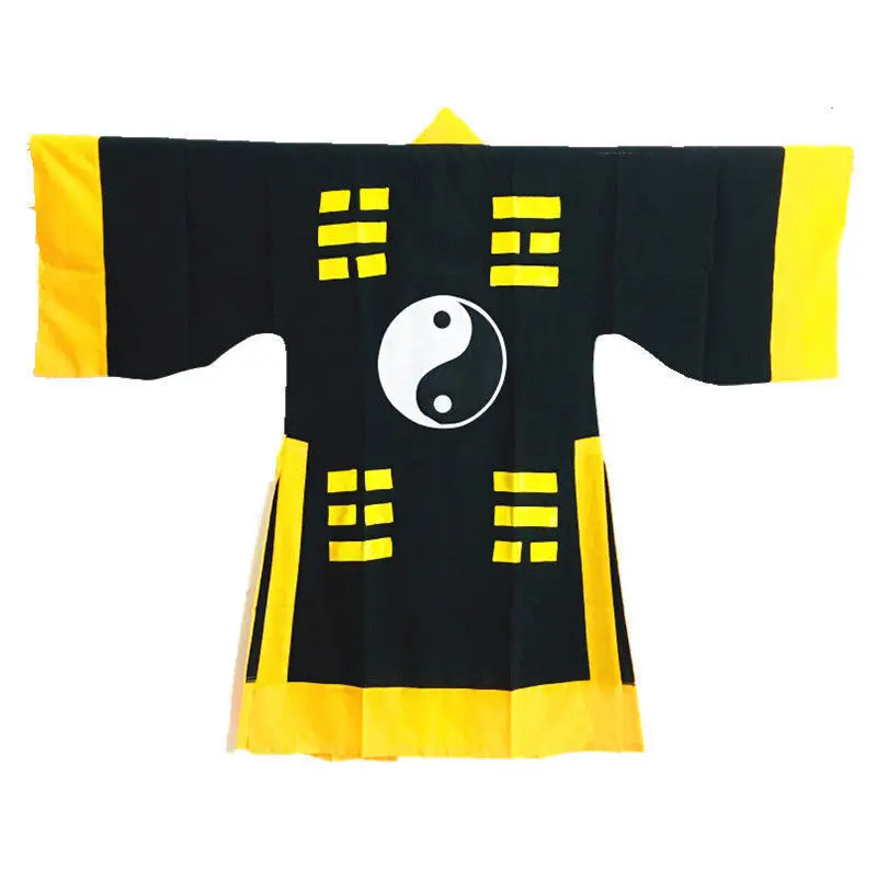 

Kung Fu Tai Chi Martial Arts Suit Taoism Clothing with Hat Wudang Taoist Shaolin Monk Long Robes Adults Cos Halloween Carnival