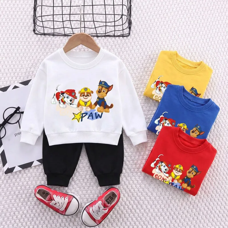 PAW Patrol Spring Autumn Long Sleeve Top and Long Pants 2pcs Set for Children's Clothing Set Boys Sweatsuits Kids Thin Tracksuit