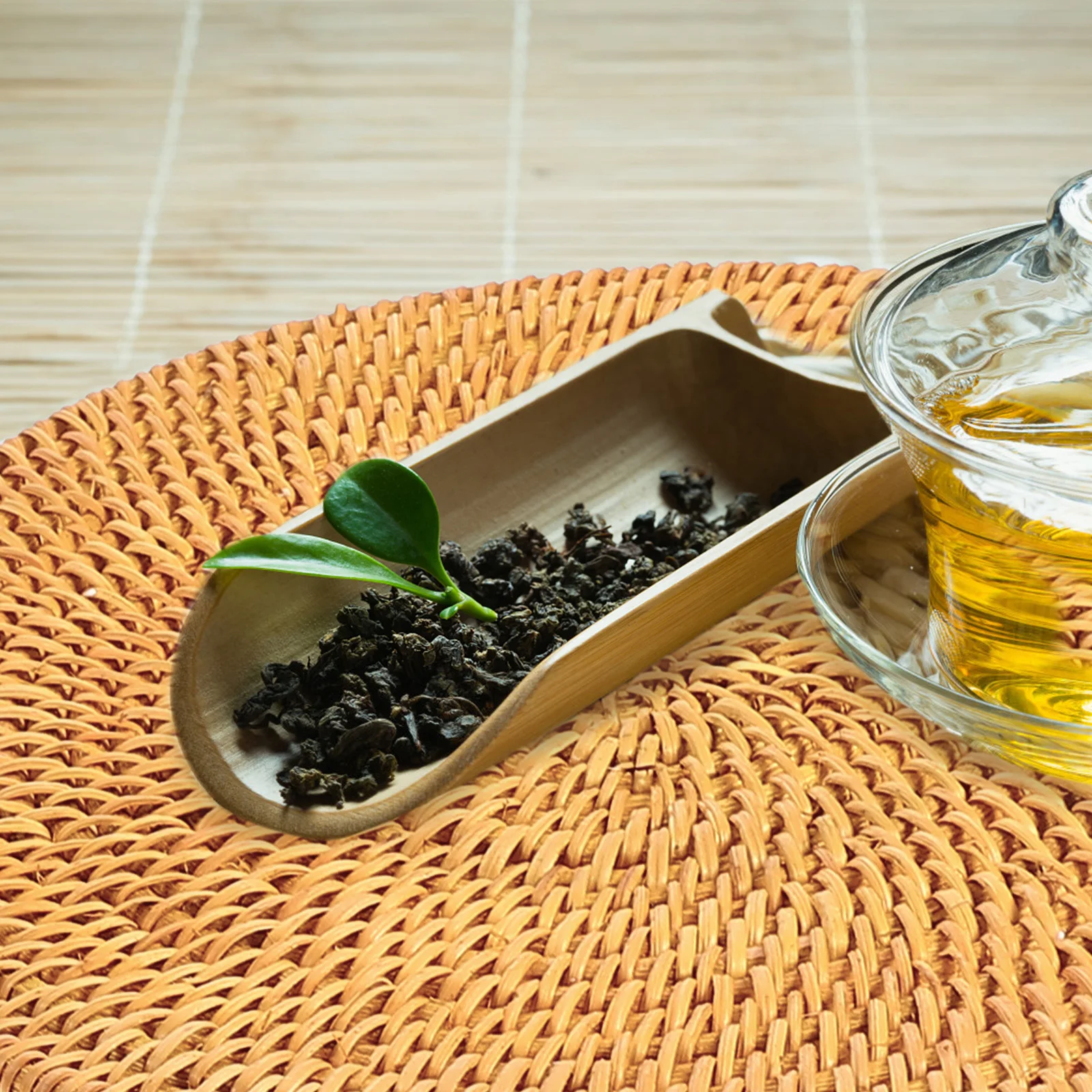 

2Pcs Rattan Weave Cup Mat Hand Made Coaster Set for Home Bar Hotel Decorative Use Reusable Kitchen Accessory