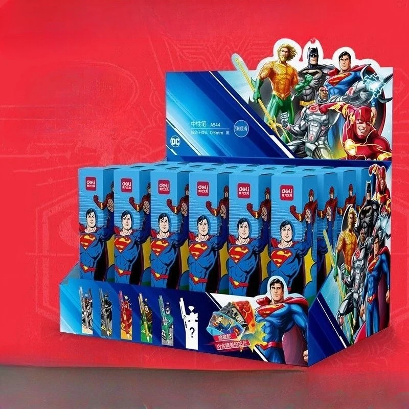 

DC Superman Anime Cartoon Cute Student Blind Box Gel Pen Creative Personality Unisex Stationery Black Writing Pen Gift