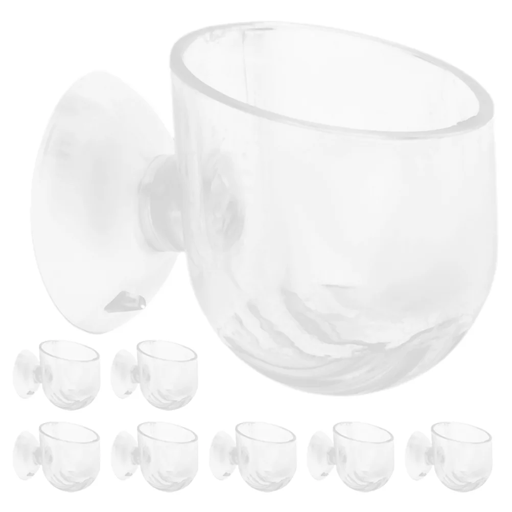 

8 Pcs Hydroponic Flower Pot Sucker Fish Tank Planter Decor Hanging Aquarium Pots Acrylic Aquatic Cups with Hole