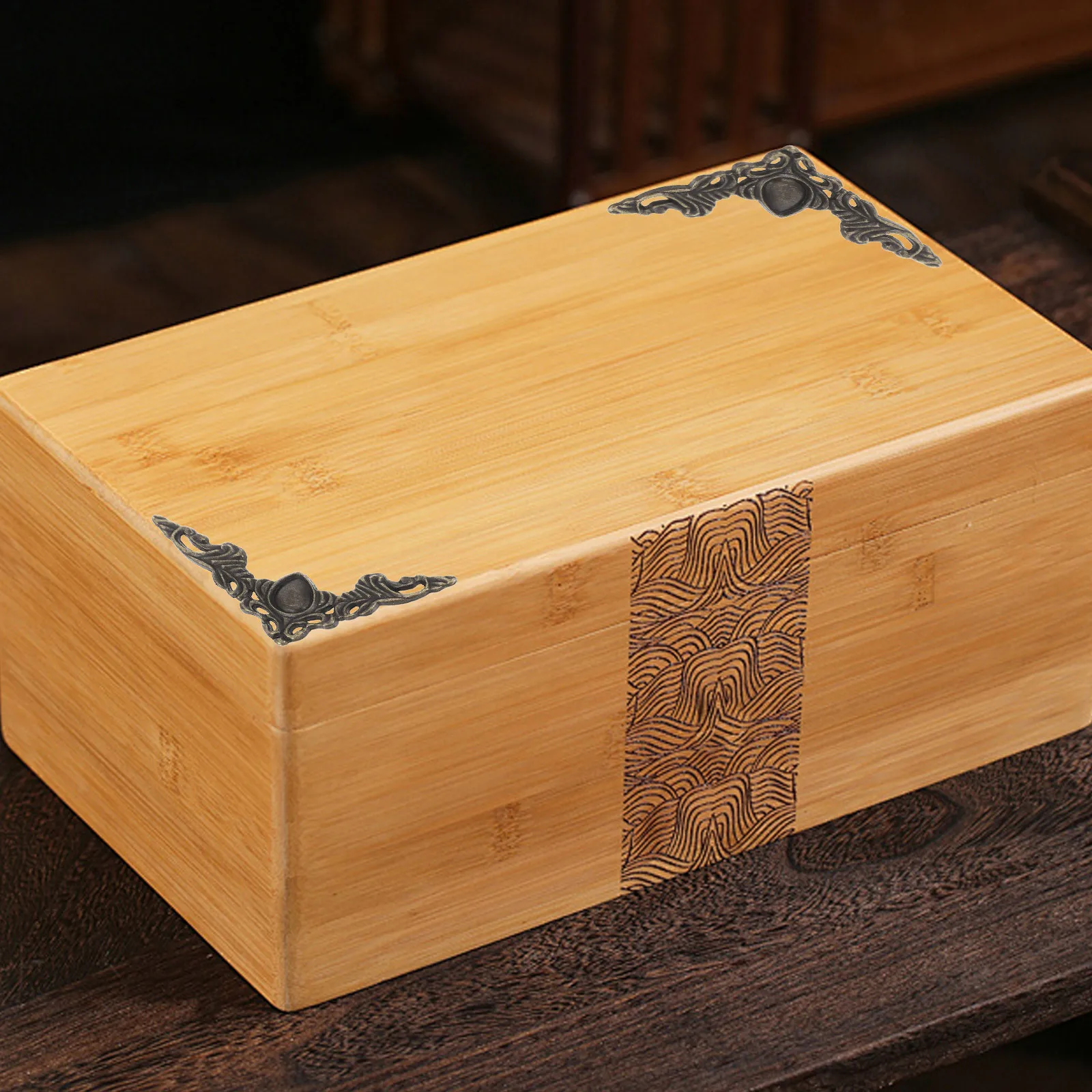 

12Pcs Vintage Metal Corner Protectors Furniture Decorative Triangle Guards for Tables Cabinets Scrapbooks Books