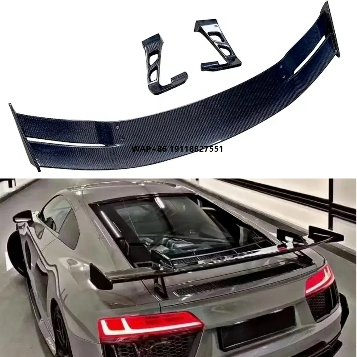 

For TT TTRS R8 Carbon Fiber Rear Spoiler Racing Spoiler Wing With Hole Cut Universal Racing Spoiler S3 S5 R8 Universal
