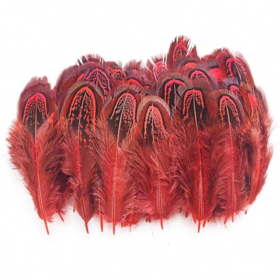 

Red Pheasant Feathers 2-3 Inches Natural Plumage Feathers for Sewing Crafts Clothing Decorating Accessories