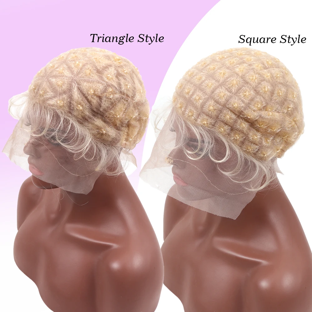 หมวกวิกถักโครเชต์แบบเต็มศีรษะ พร้อมผมเบบี้แฮร์และปมแบบธรรมชาติ สำหรับเย็บติดวิกผม 1 ชิ้น หมวกวิกถักเปีย สำหรับทำวิกผมสำหรับผู้หญิงผิวสี