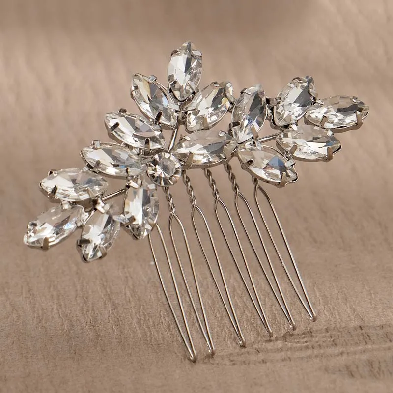 Fashion Shiny Imitation Silver Rhinestone Wedding Hair Combs Hair Bride Wedding Dress Accessories For Girl Gift Clip