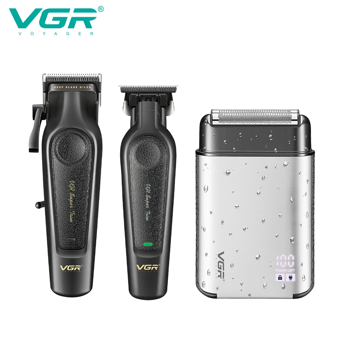 

Машинки для стрижки волос VGR, мужской профессиональный парикмахерский набор, машинка для стрижки волос, мужской набор из 3 предметов, парикмахерский триммер, полный набор