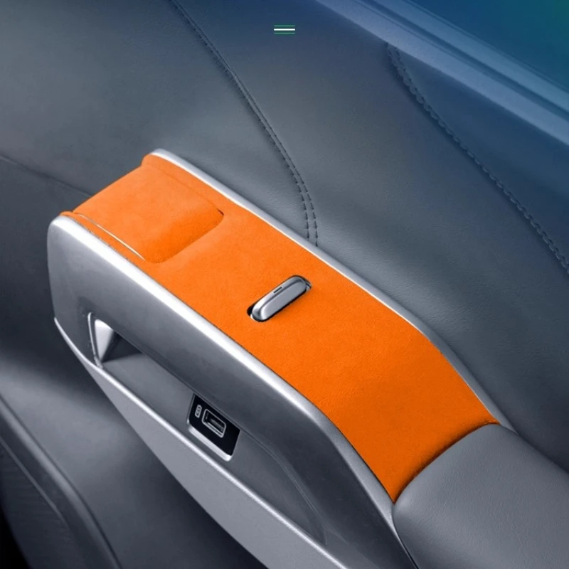 Per Changan DEEPAL G318 2024 Alcantara Pelle Scamosciata Pulsante Porta Adesivo Decorativo Interni Auto Accessorio Modificato
