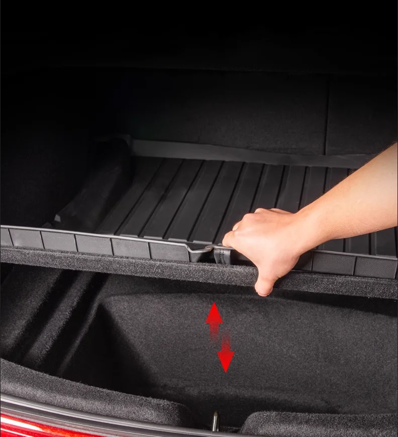 Tappetini per bagagliaio per Tesla Model 3 Highland 2024 All-Weather addensare Flexi TPE Cargo Liners + tappetino protettivo per tappeti con stivale