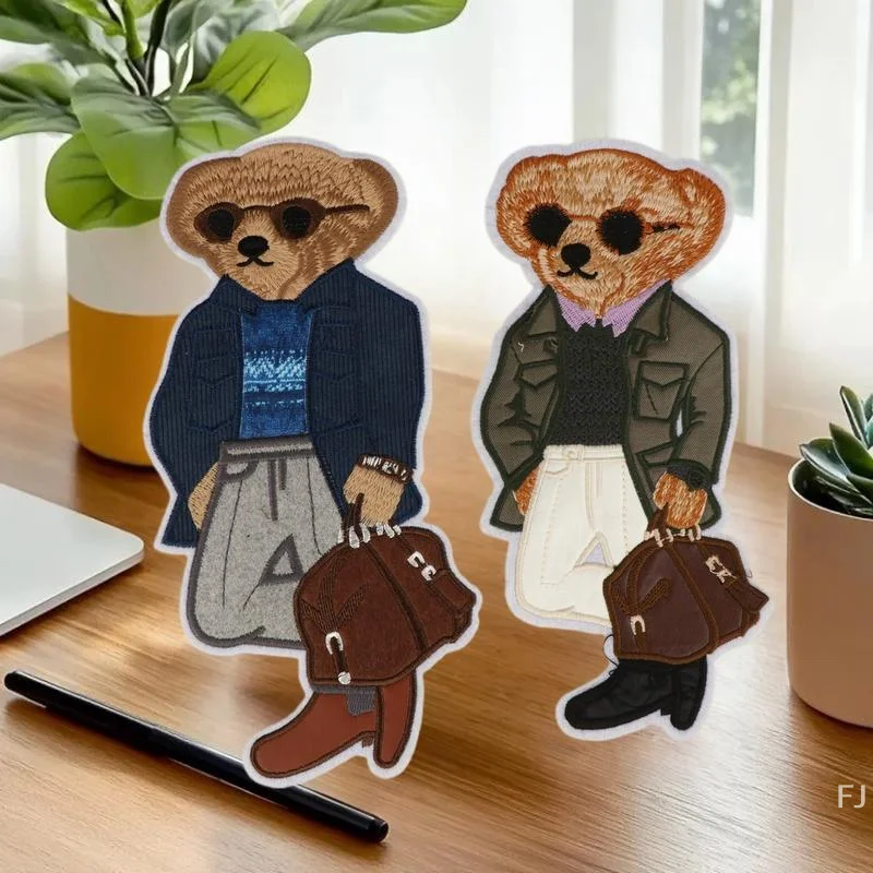 

Ручная вышивка на тему медведя, украшение одежды, аппликация для шитья поделок своими руками, рюкзак и текстильный аксессуар